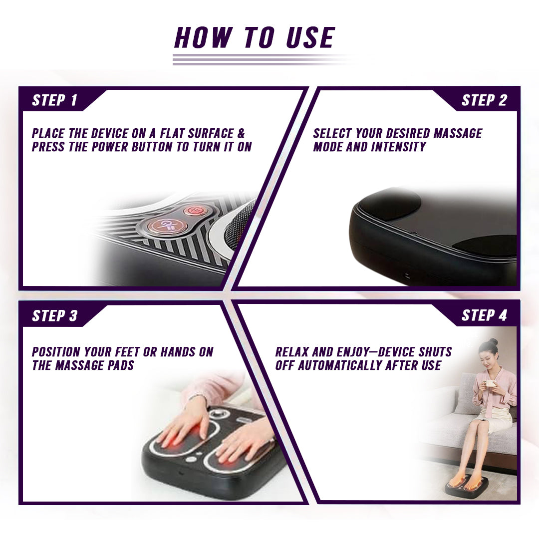 Stress & Pain Relief Foot Massager w/Heat- Deep Tissue, Circulation & Sleep