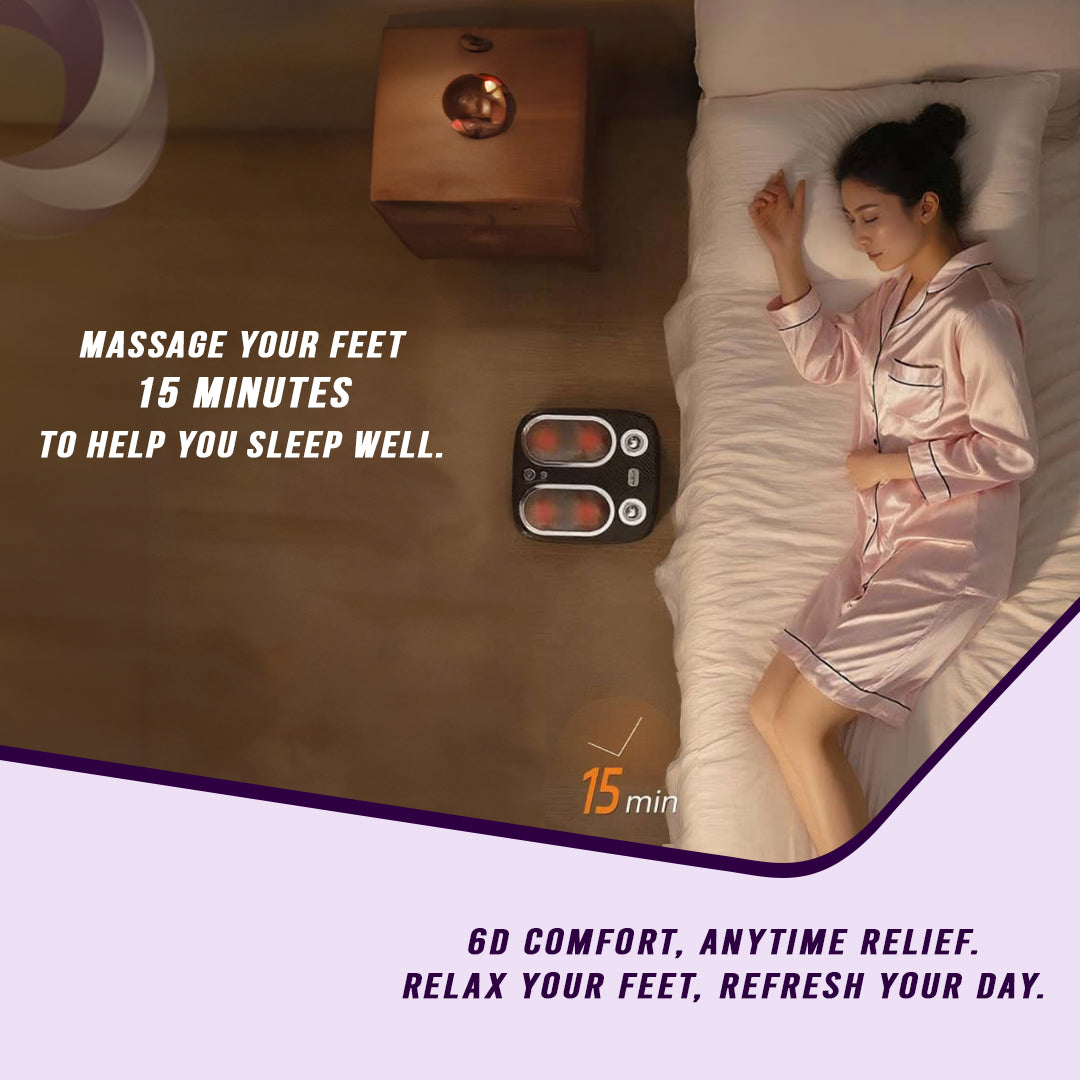 Stress & Pain Relief Foot Massager w/Heat- Deep Tissue, Circulation & Sleep
