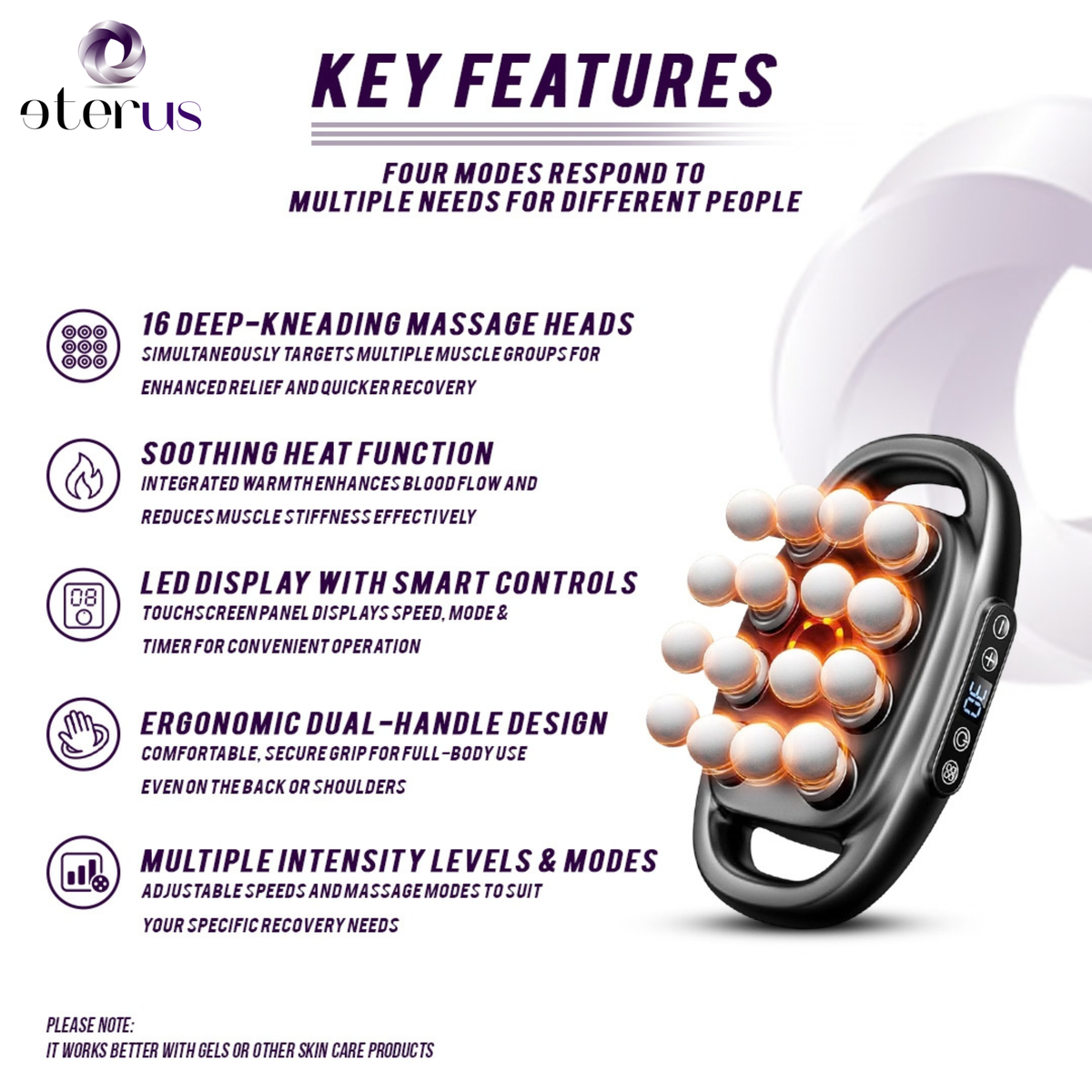 16-Head Muscle Massage Gun Deep Tissue Percussion Massager for Muscle Relaxation & Recovery
