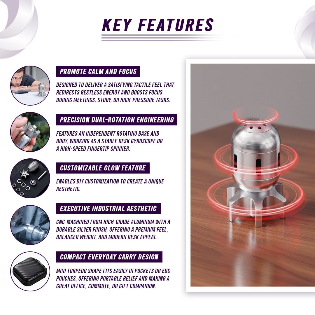 Metal Mini Torpedo Fidget Spinner