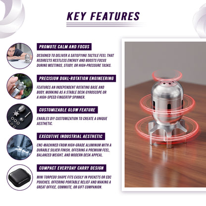 Metal Mini Torpedo Fidget Spinner