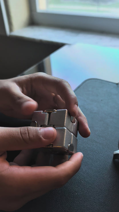The Desktop Trio | Metal Desk Sculpture & Kinetic Fidget Set